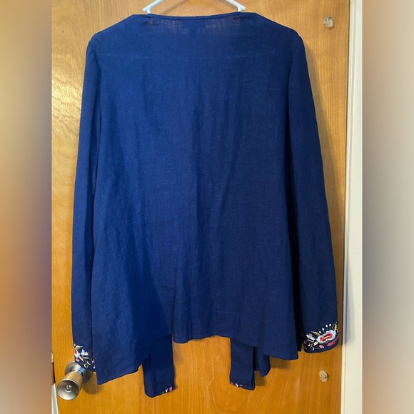 NWOT embroidered linen kimono - Picture 2 of 8